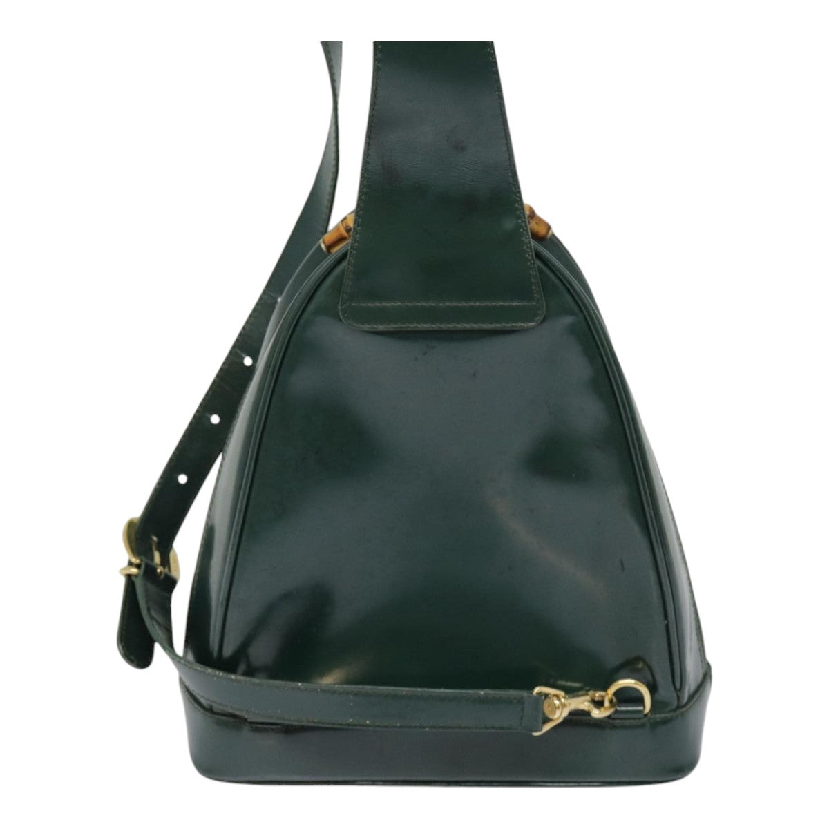 GUCCI Bamboo Body Bag Patent leather Green Gold 003 3444 0127 kk308