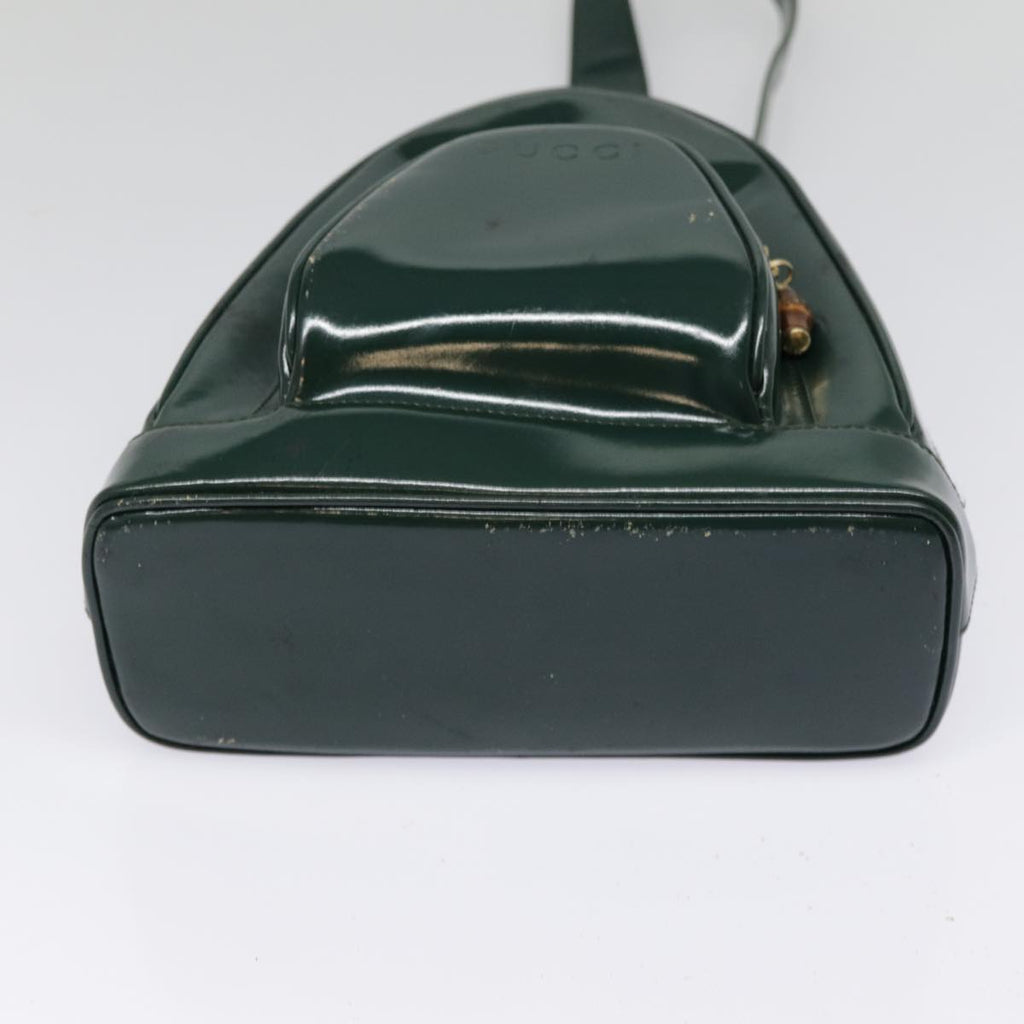 GUCCI Bamboo Body Bag Patent leather Green Gold 003 3444 0127 kk308