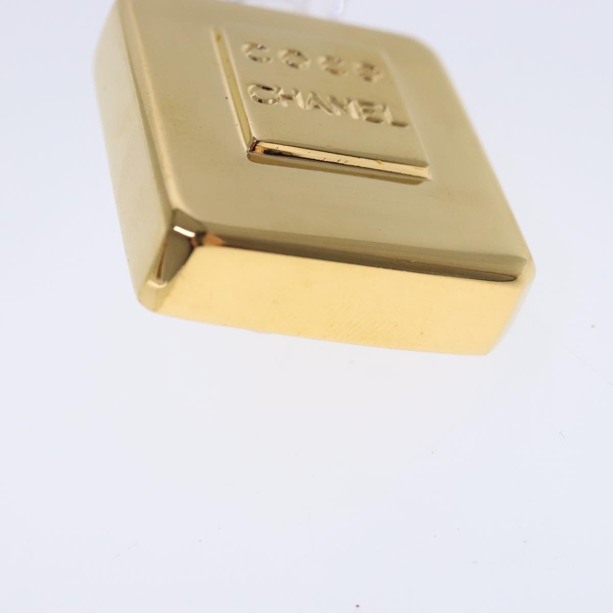 CHANEL Perfume Bottle Earring metal Gold CC kk361
