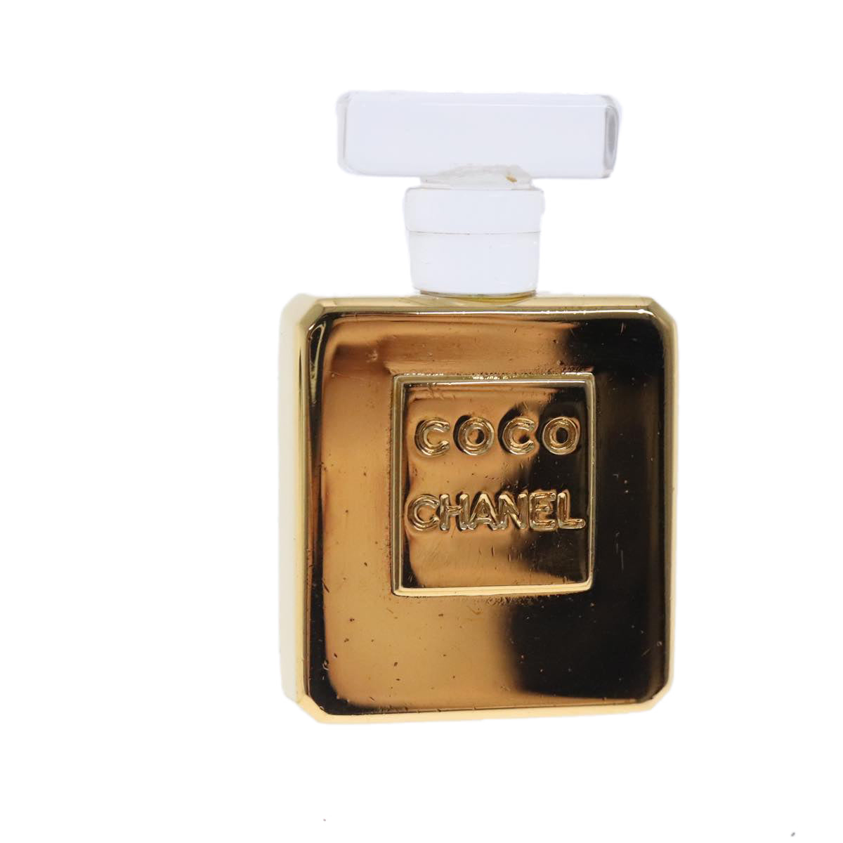 CHANEL Perfume Bottle Earring metal Gold CC kk361