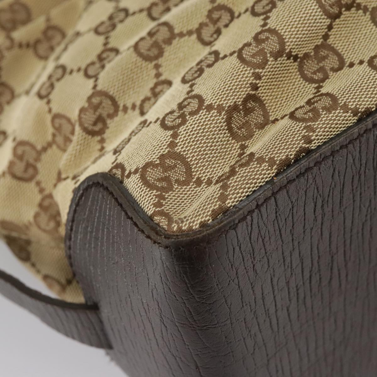 GUCCI GG Canvas Tote Bag Beige Brown Gold 106251 kk371