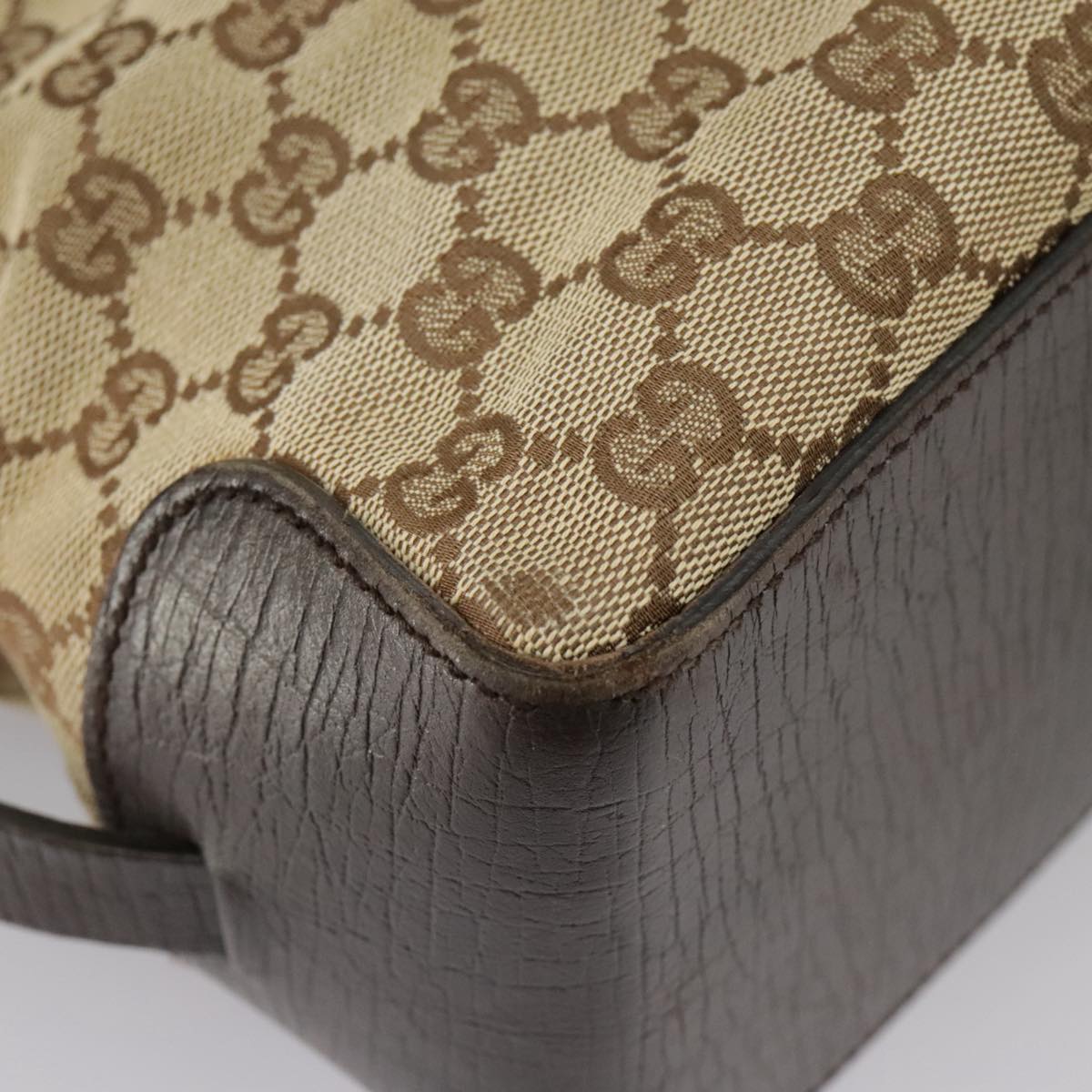 GUCCI GG Canvas Tote Bag Beige Brown Gold 106251 kk371