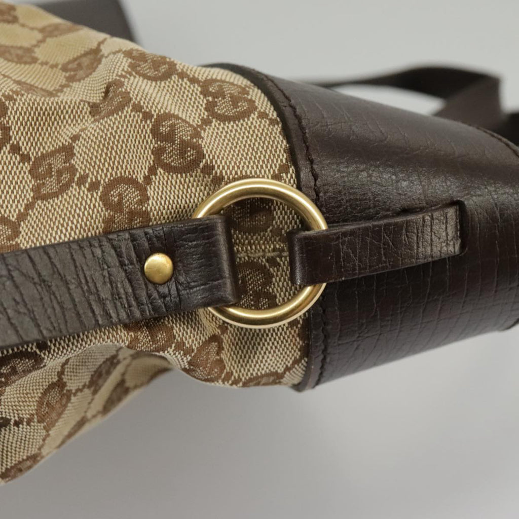 GUCCI GG Canvas Tote Bag Beige Brown Gold 106251 kk371