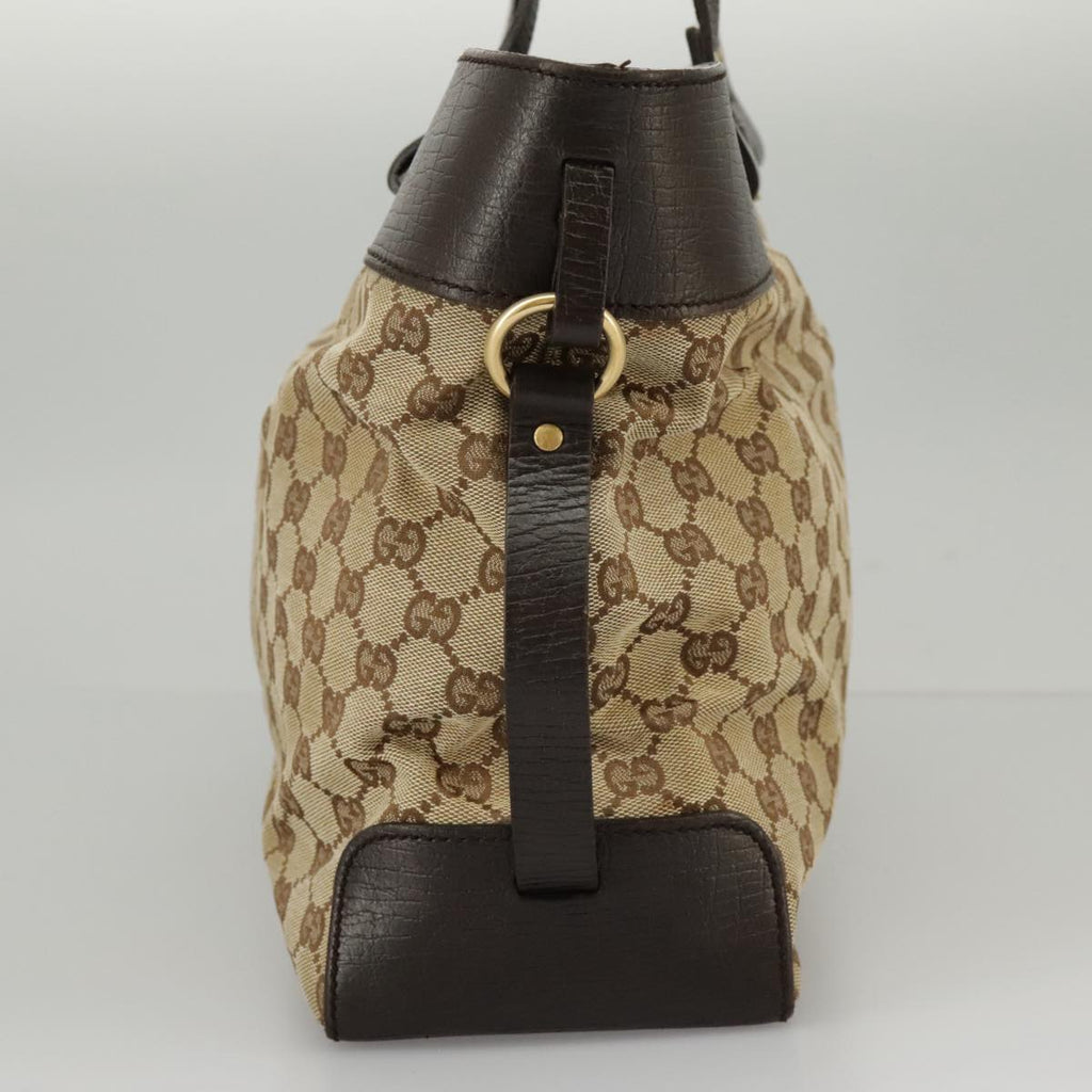 GUCCI GG Canvas Tote Bag Beige Brown Gold 106251 kk371