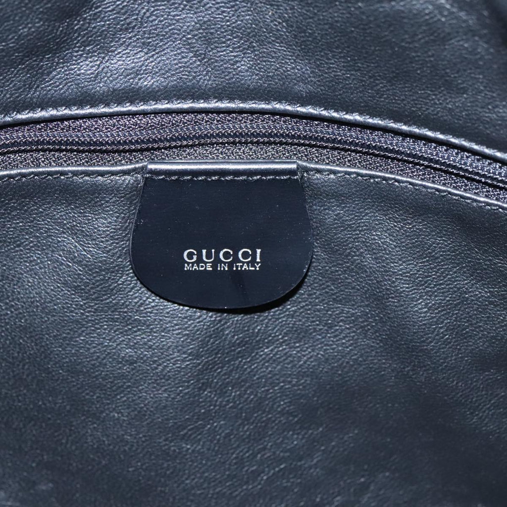 GUCCI Bamboo Hand Bag Enamel Black Gold 001 1705 1638 kk385