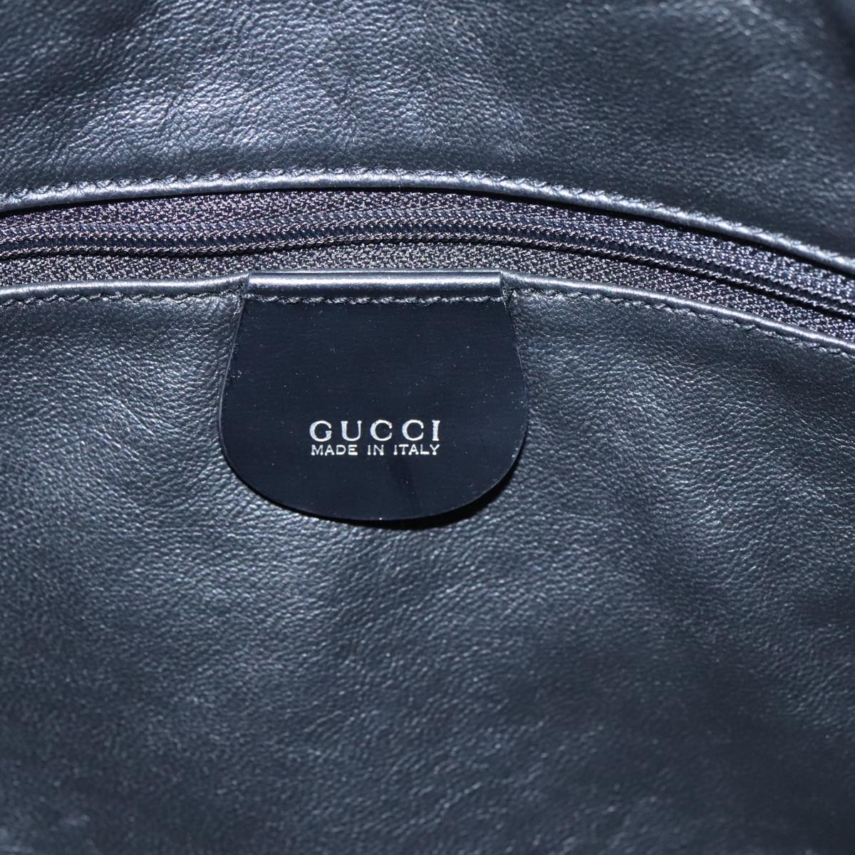 GUCCI Bamboo Hand Bag Enamel Black Gold 001 1705 1638 kk385