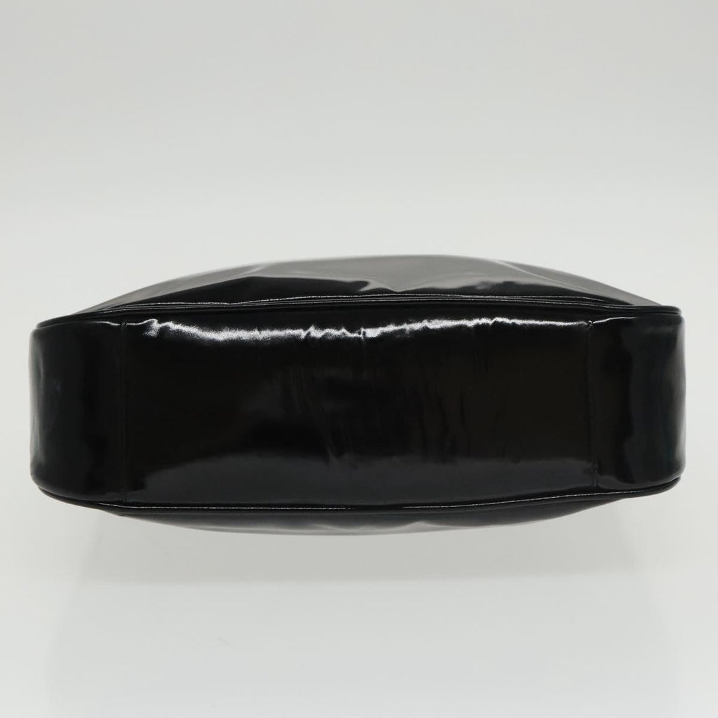 GUCCI Bamboo Hand Bag Enamel Black Gold 001 1705 1638 kk385