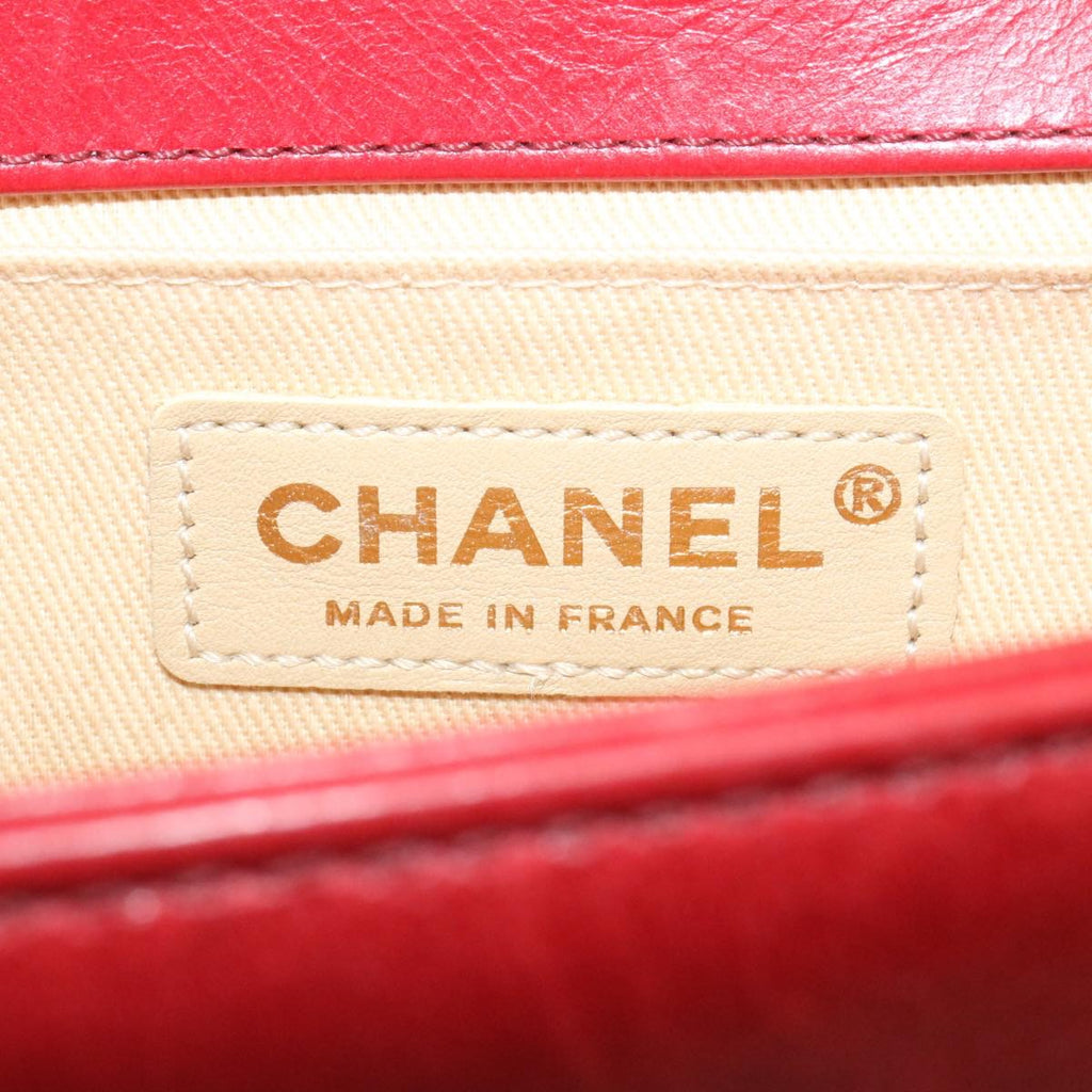 CHANEL Boy Chanel Matelasse Chain Flap Shoulder Bag Leather Red CC knn010