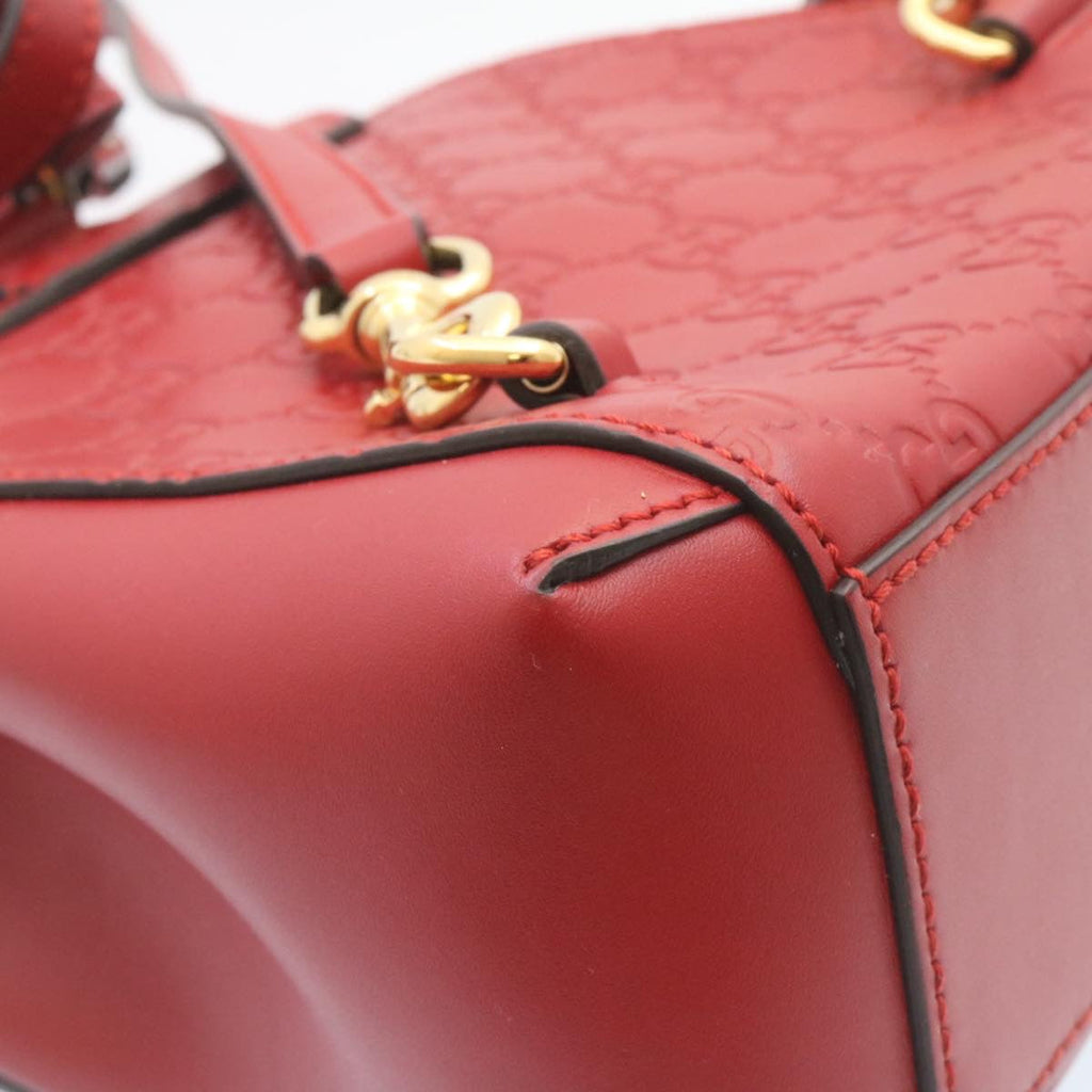 GUCCI Guccissima GG Padlock Backpack Leather Red knn037
