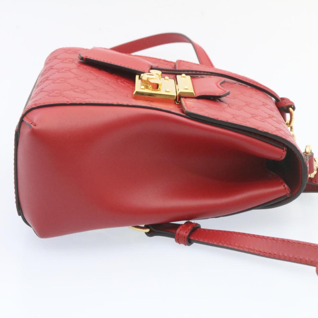 GUCCI Guccissima GG Padlock Backpack Leather Red knn037