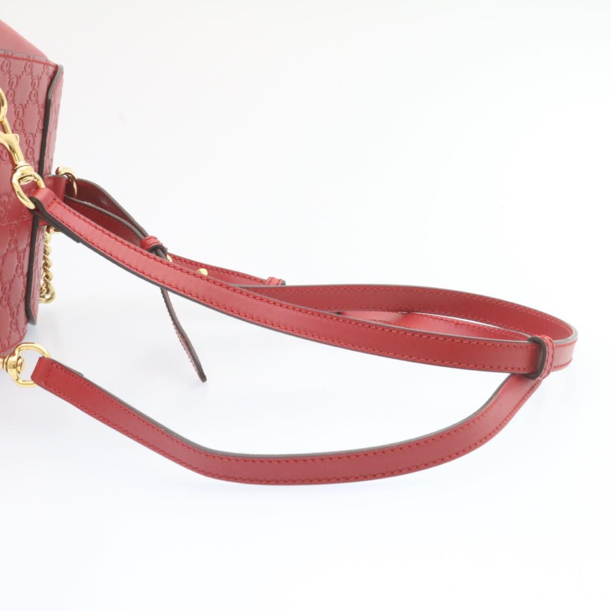 GUCCI Guccissima GG Padlock Backpack Leather Red knn037