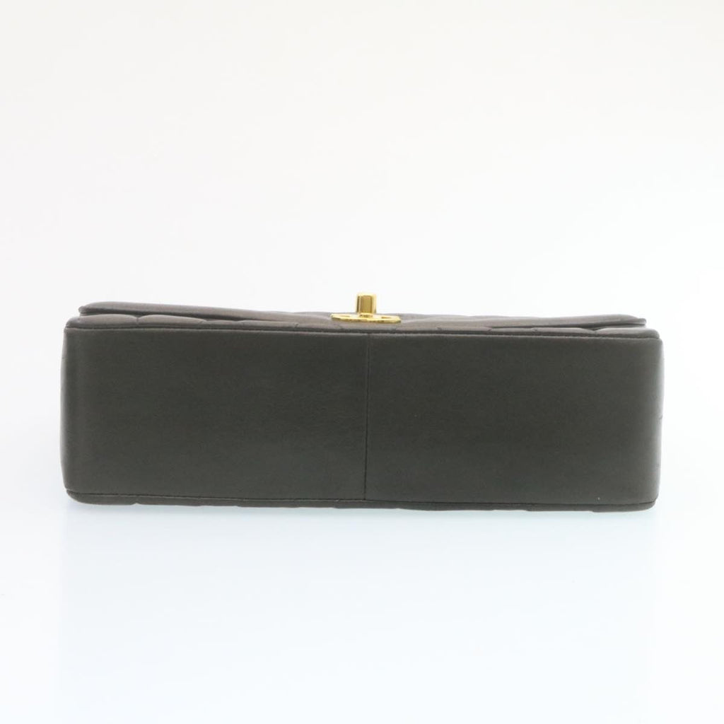 CHANEL Chain Turn Lock Diana Matelasse Shoulder Bag Lamb Skin Black knn076