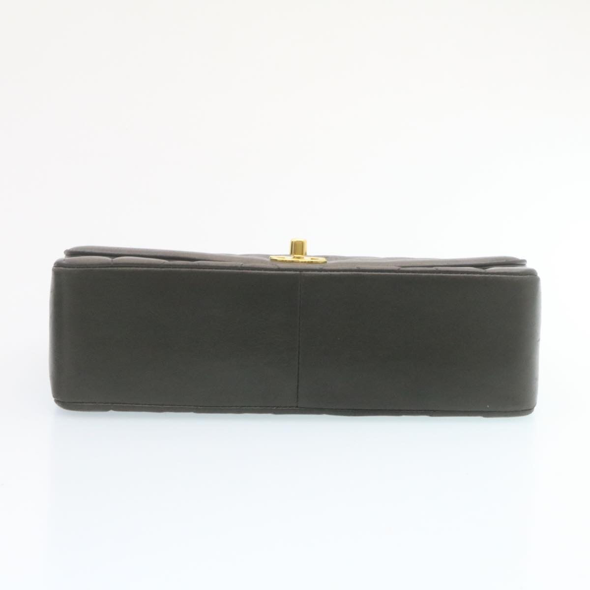 CHANEL Chain Turn Lock Diana Matelasse Shoulder Bag Lamb Skin Black knn076