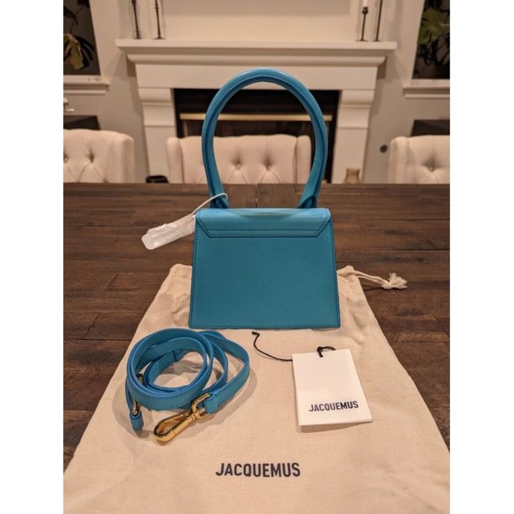 Jacquemus Women Le Chiquito Moyen Blue Leather Shoulder Bag