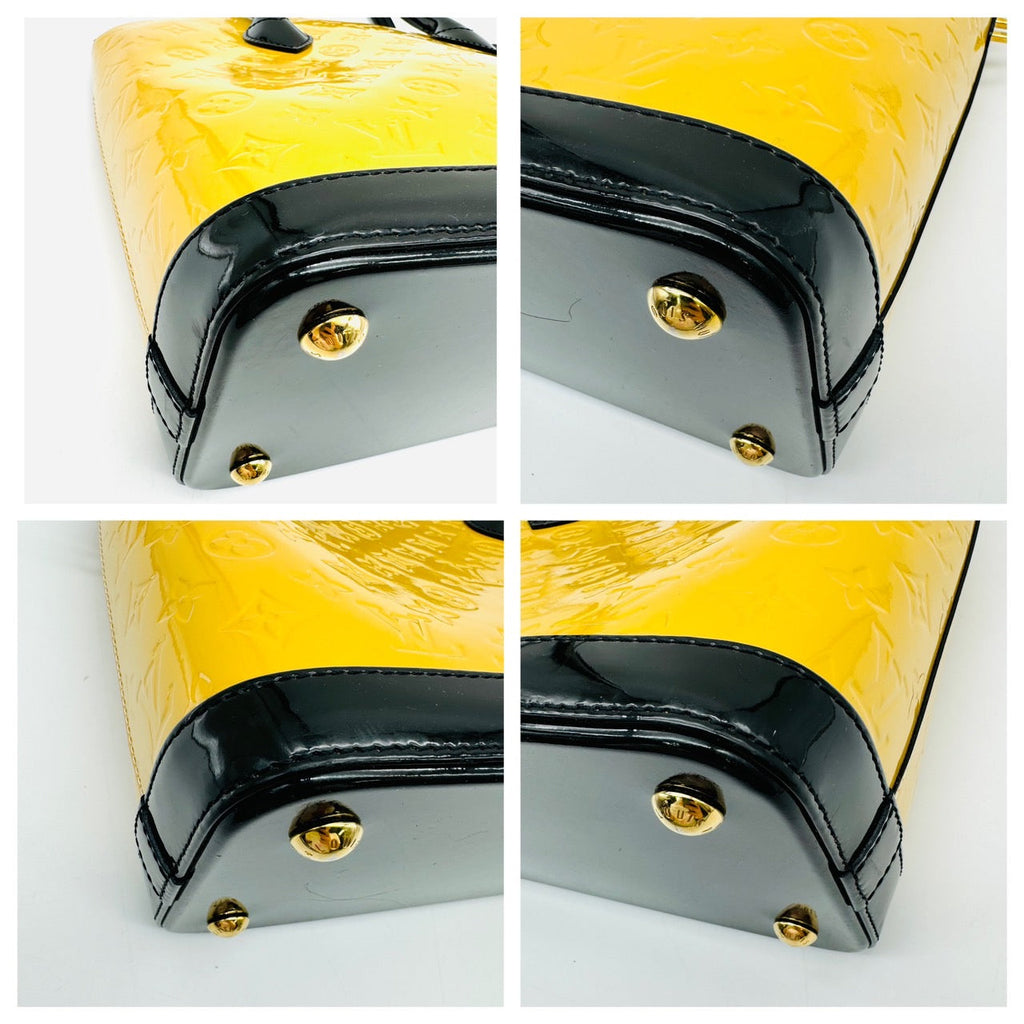 LOUIS VUITTON Lock-it PM Vernis Handbag M90251 Yellow