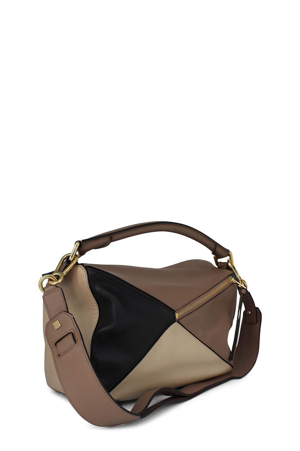 Medium Puzzle Bag Brown Beige Black