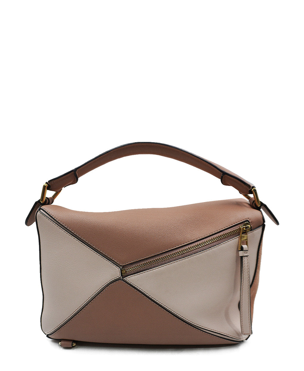 Medium Puzzle Bag with Suede Nude Cream Pink