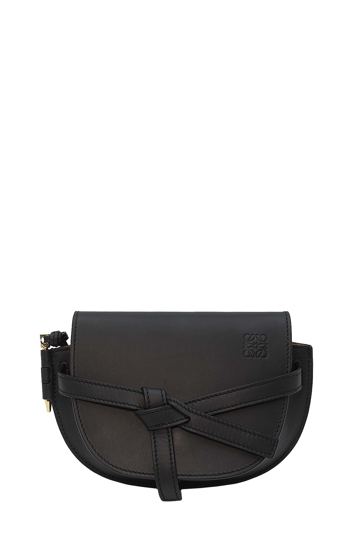 Mini Gate Dual Bag in Soft Calfskin & Jacquard Black