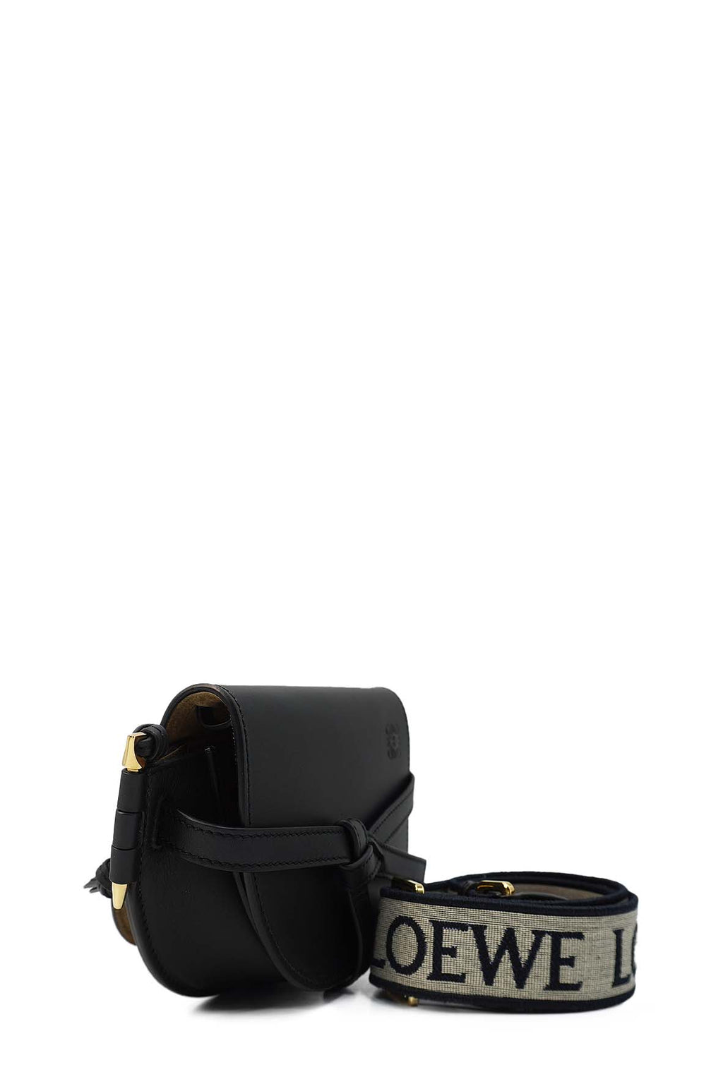 Mini Gate Dual Bag in Soft Calfskin & Jacquard Black