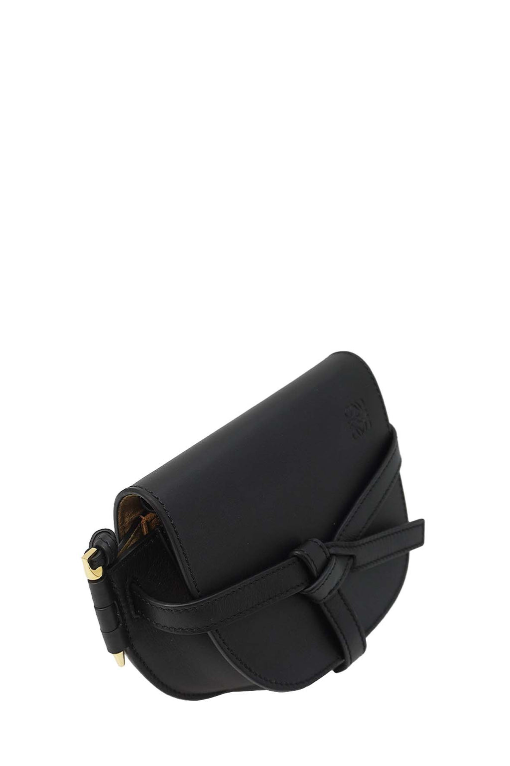 Mini Gate Dual Bag in Soft Calfskin & Jacquard Black