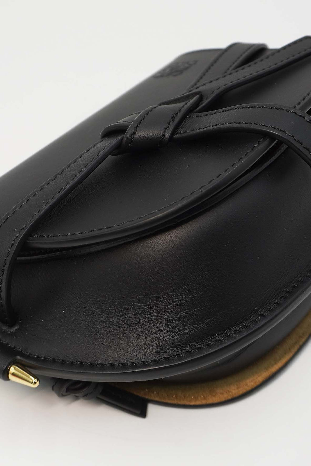 Mini Gate Dual Bag in Soft Calfskin & Jacquard Black