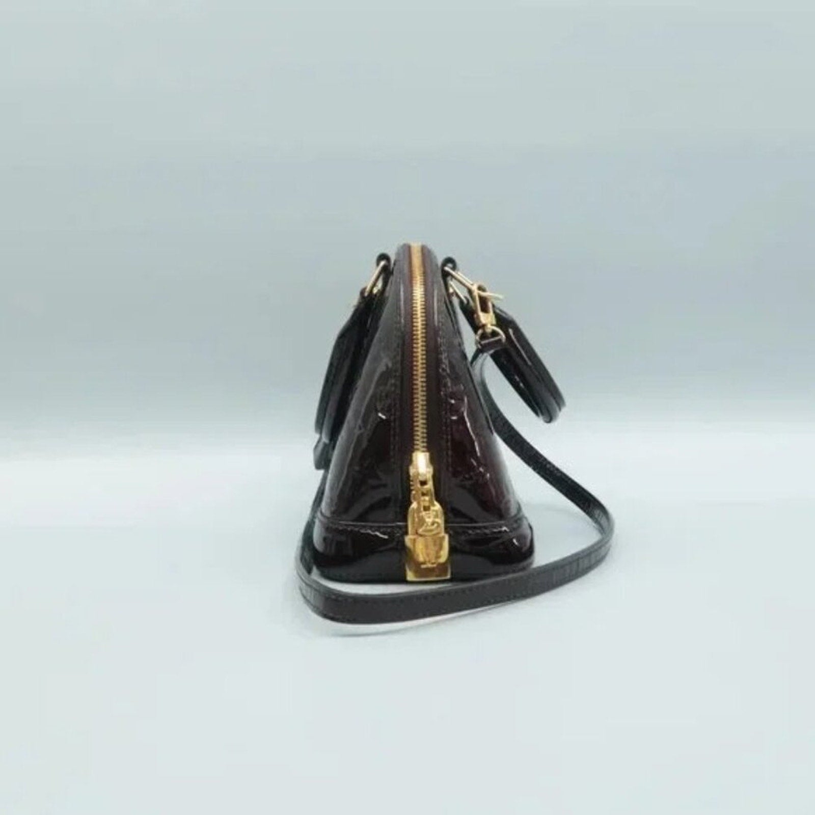 Louis Vuitton Alma BB Burgundy Monogram Patent Leather Satchel