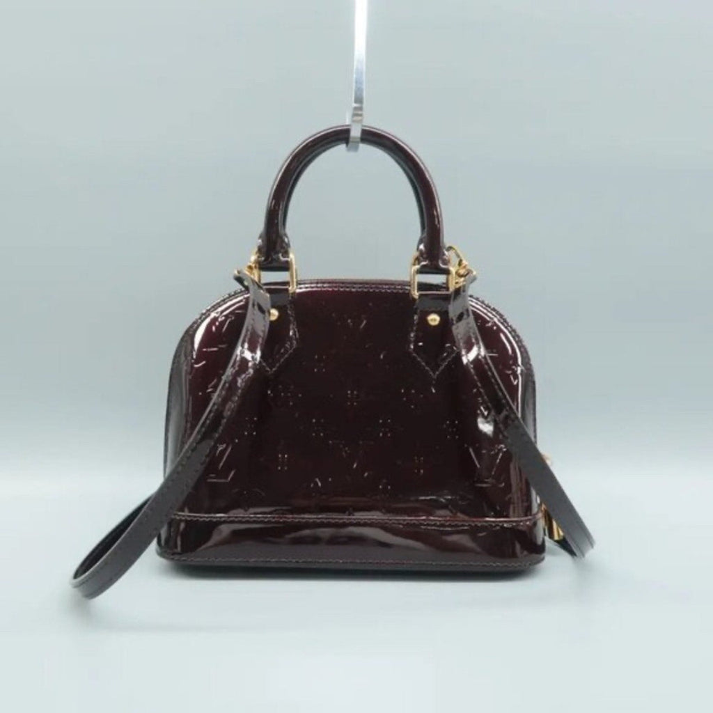Louis Vuitton Alma BB Burgundy Monogram Patent Leather Satchel