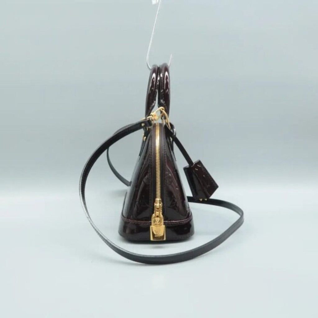 Louis Vuitton Alma BB Burgundy Monogram Patent Leather Satchel