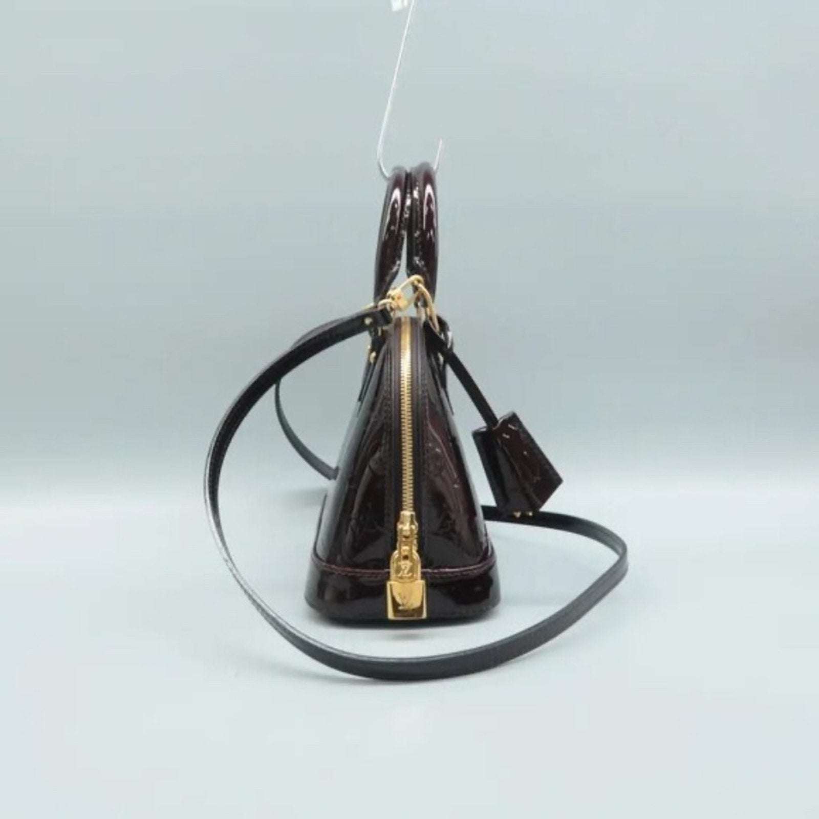 Louis Vuitton Alma BB Burgundy Monogram Patent Leather Satchel