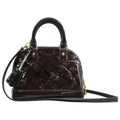 Louis Vuitton Alma BB Burgundy Monogram Patent Leather Satchel