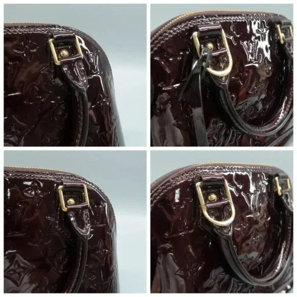 Louis Vuitton Alma BB Burgundy Monogram Patent Leather Satchel