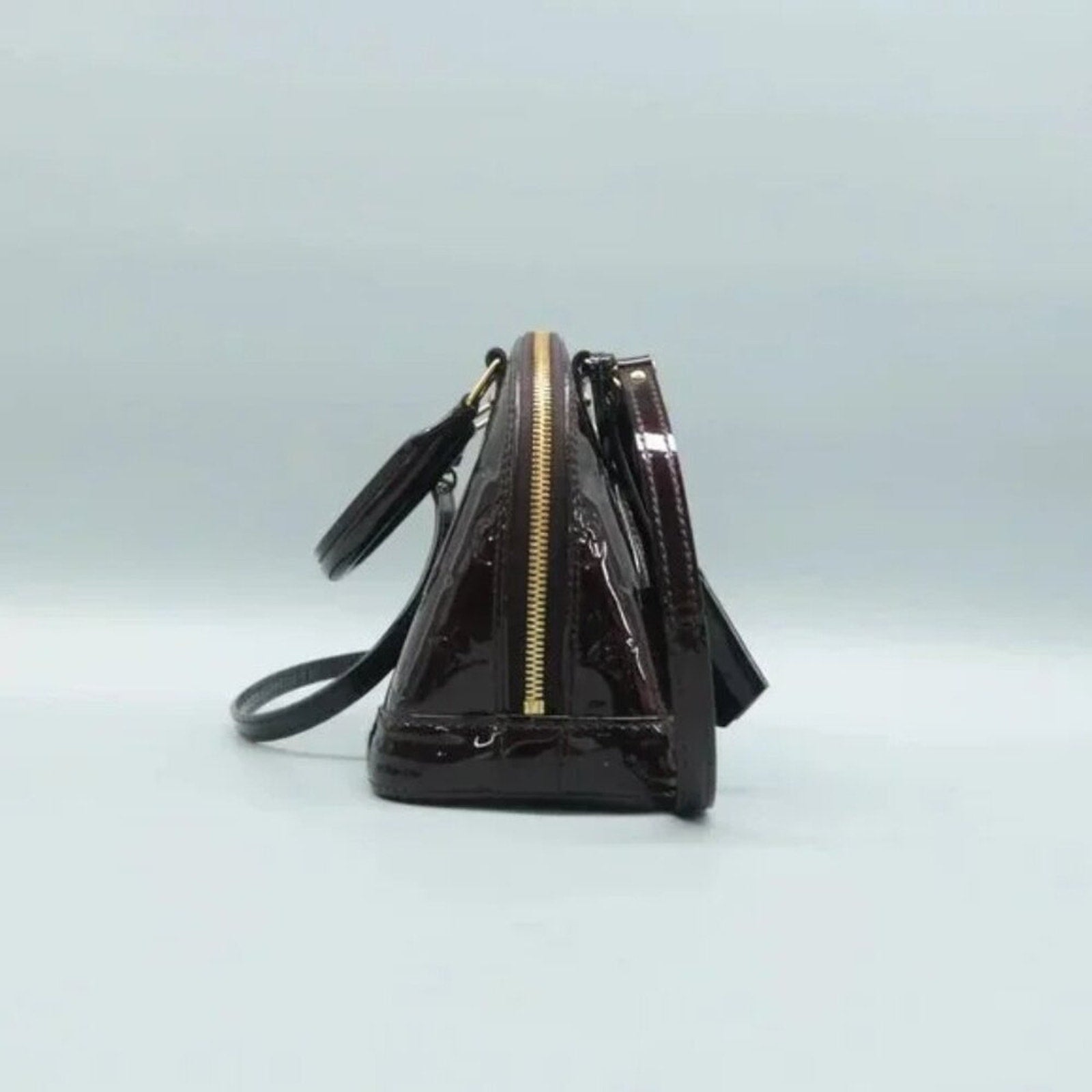 Louis Vuitton Alma BB Burgundy Monogram Patent Leather Satchel