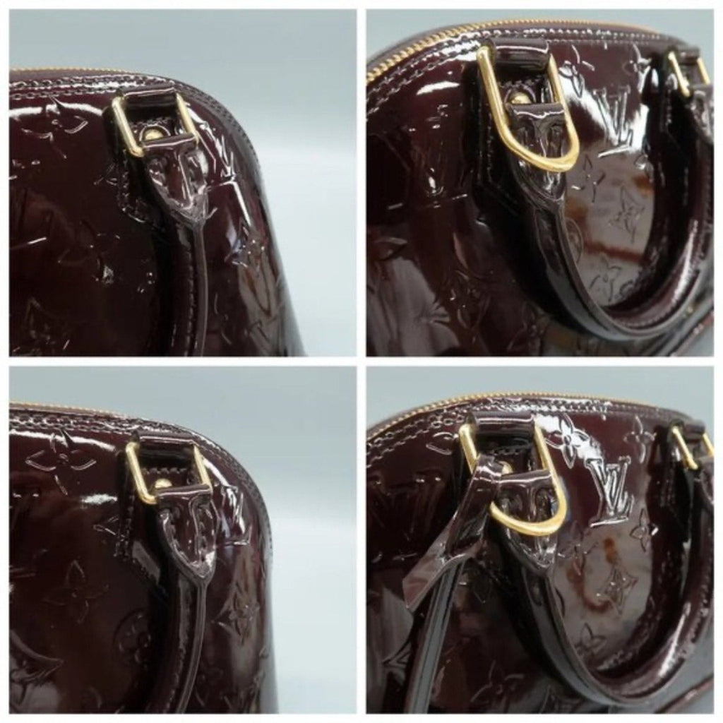 Louis Vuitton Alma BB Burgundy Monogram Patent Leather Satchel