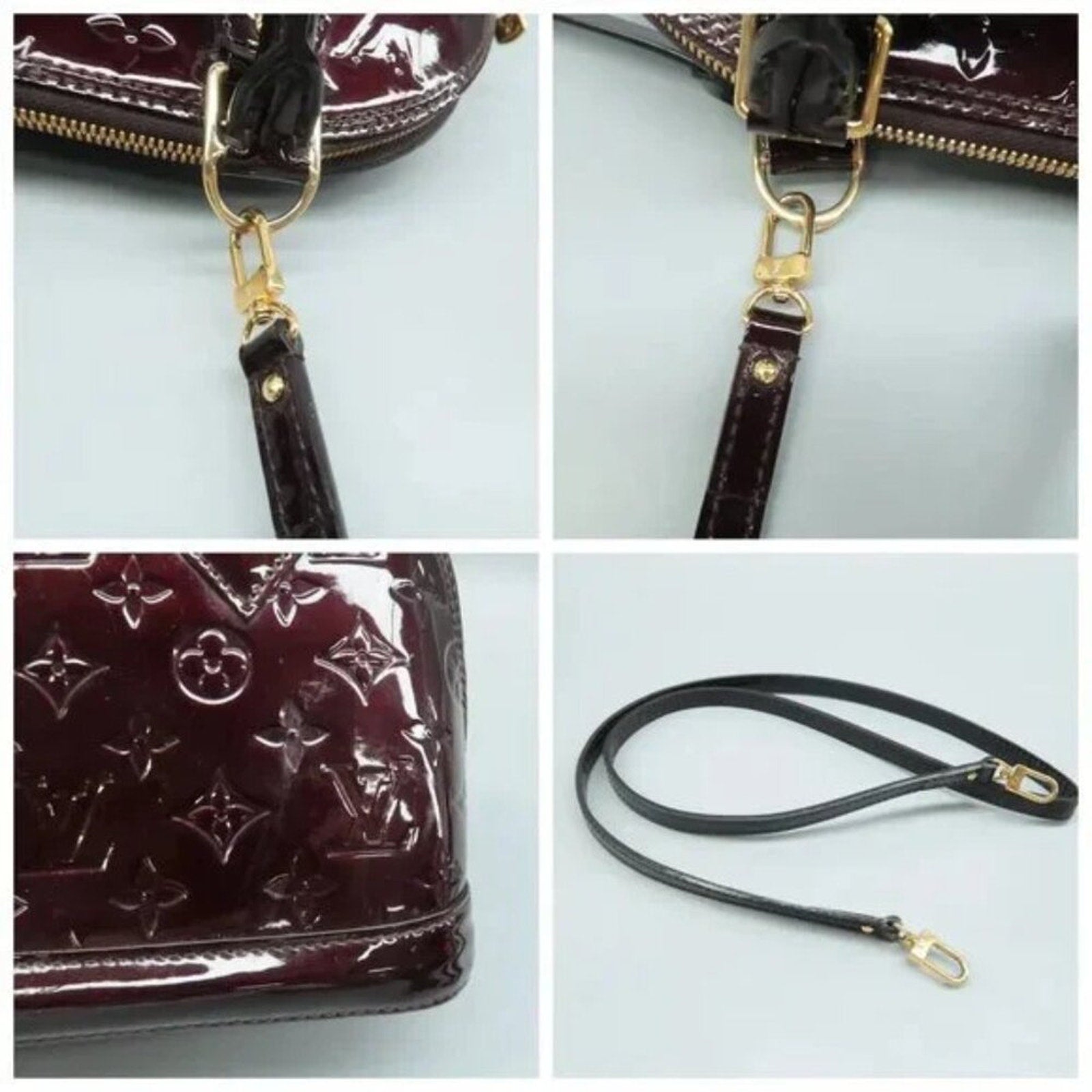 Louis Vuitton Alma BB Burgundy Monogram Patent Leather Satchel