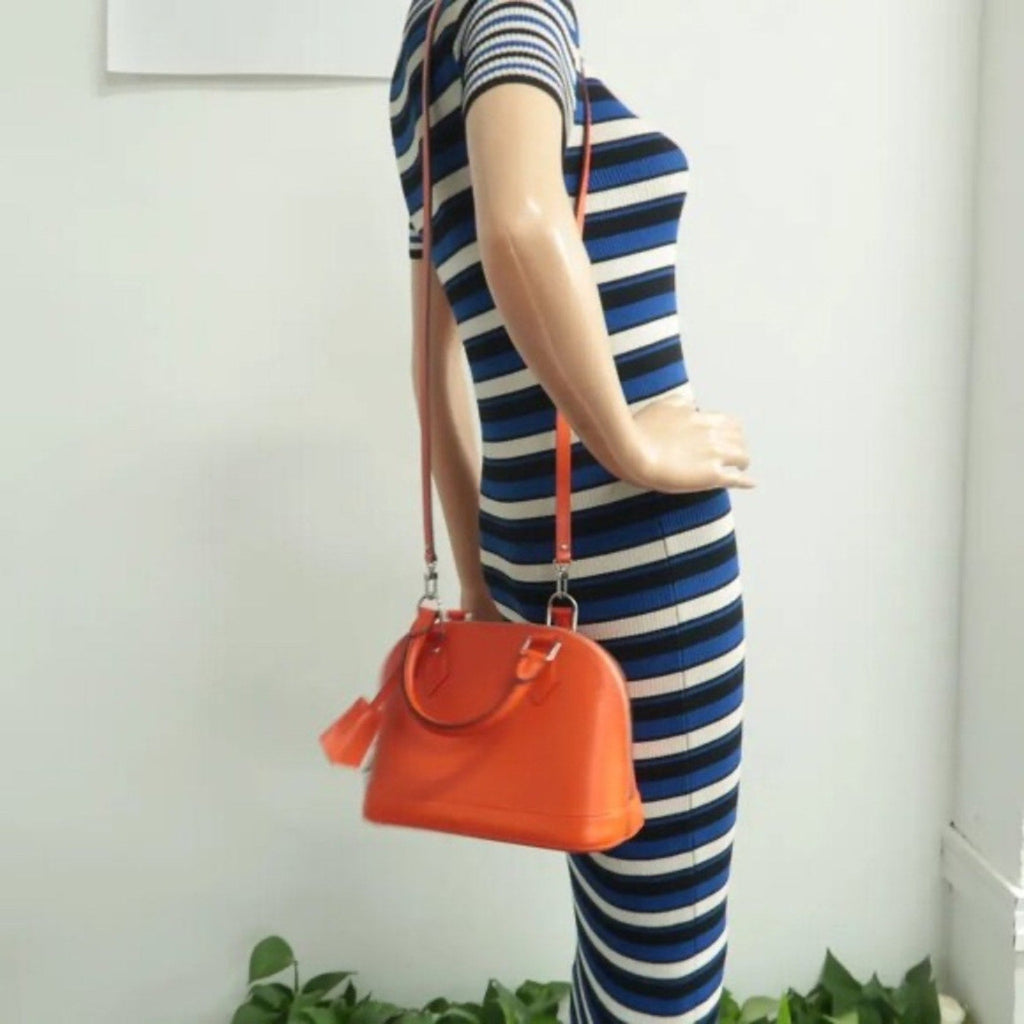 Louis Vuitton Alma BB Orange EPI Leather Satchel