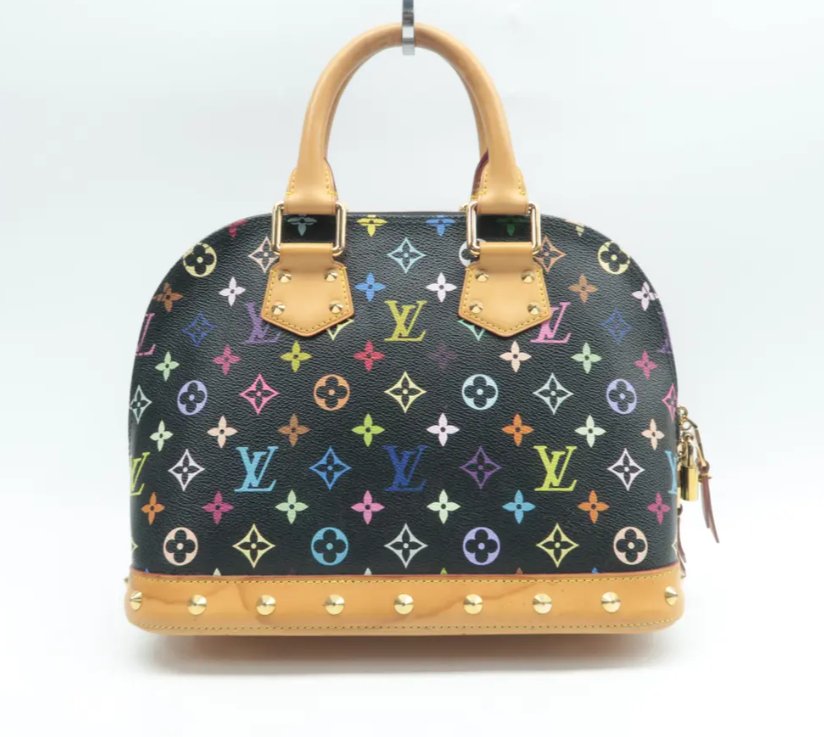 Louis Vuitton Alma Black Canvas Hand Bag