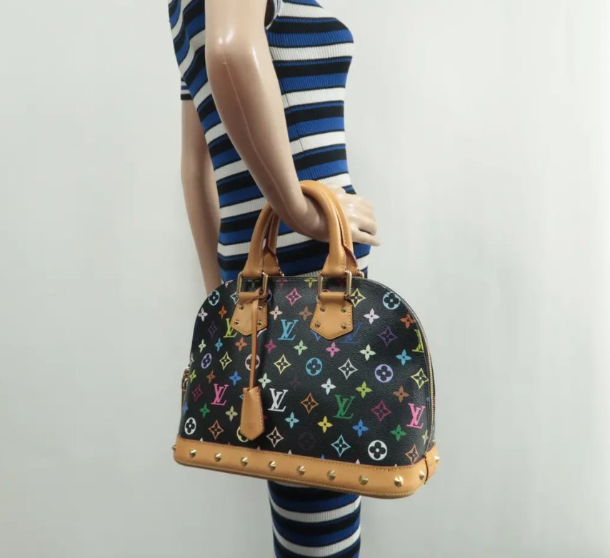 Louis Vuitton Alma Black Canvas Hand Bag