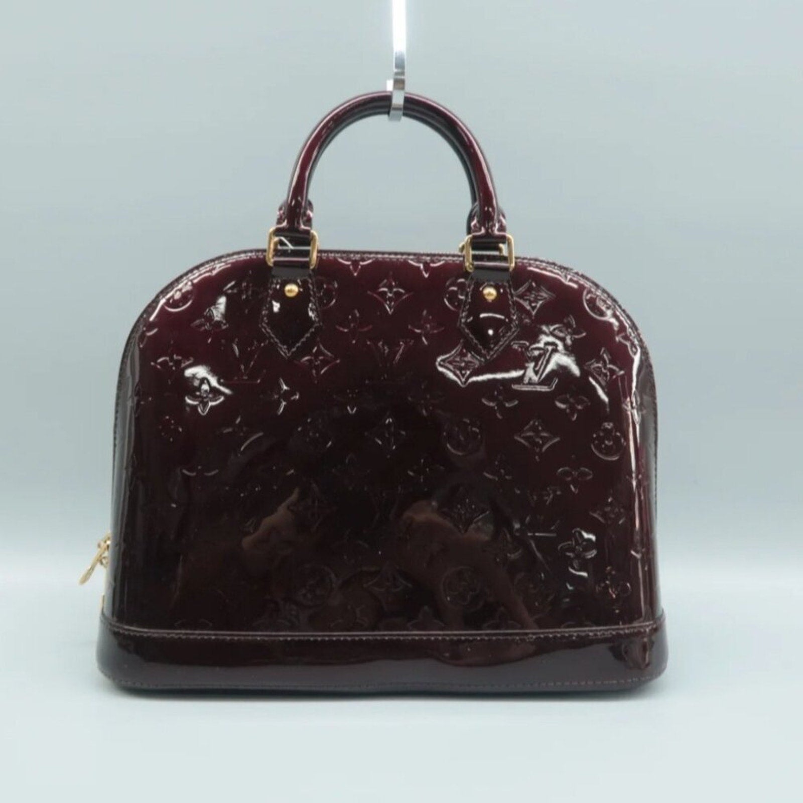 Louis Vuitton Alma Burgundy Patent Leather Hand Bag