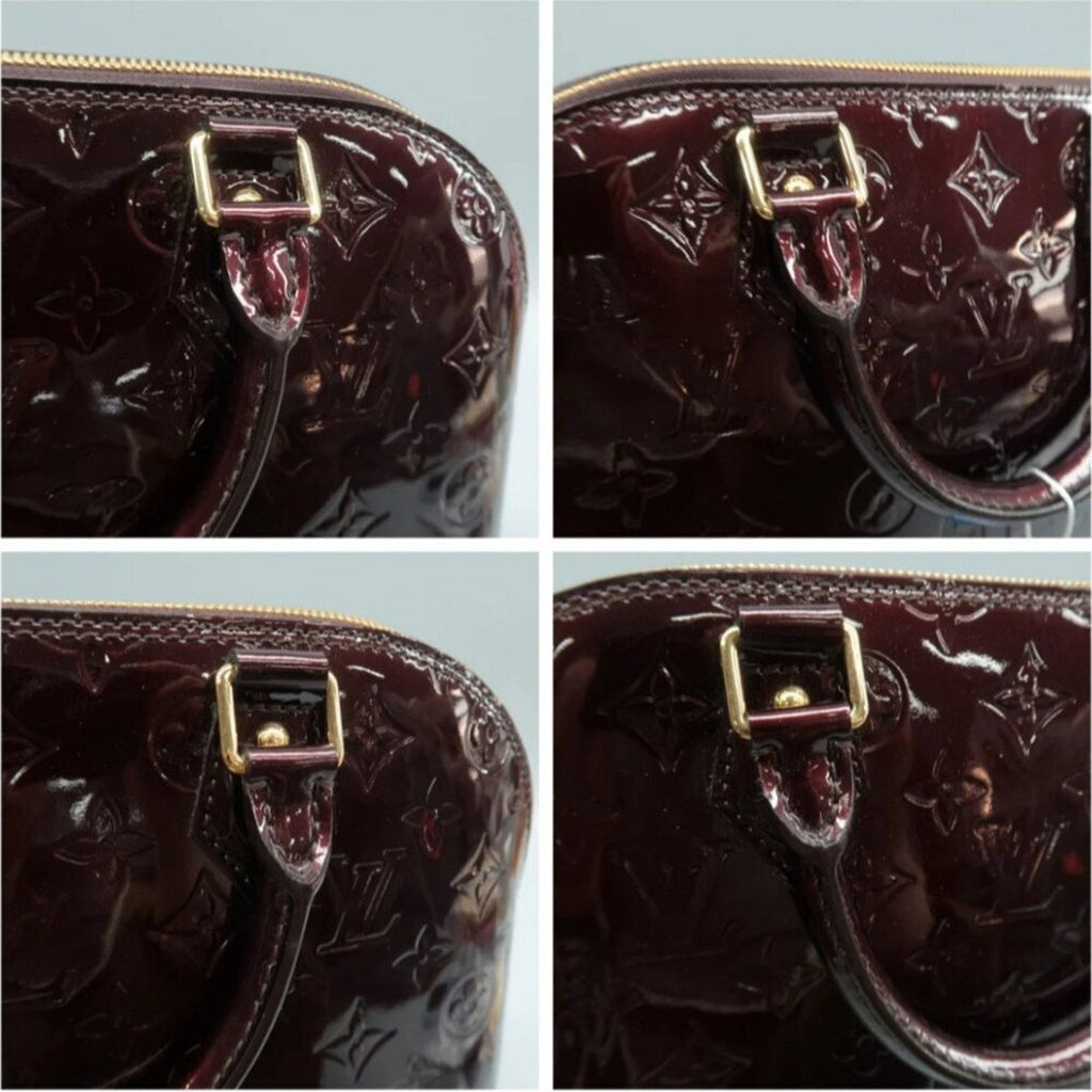 Louis Vuitton Alma Burgundy Patent Leather Hand Bag