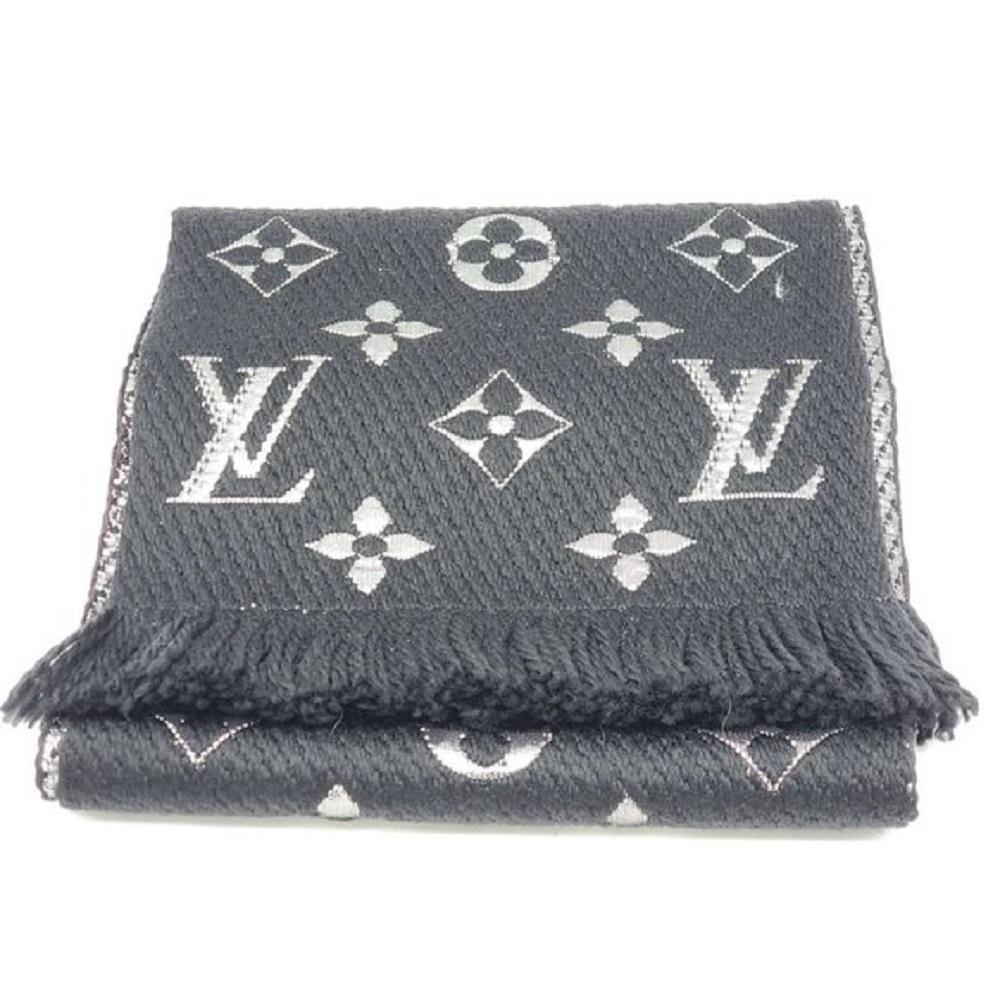 Louis Vuitton Black Logomania Shine Scarf Brand New