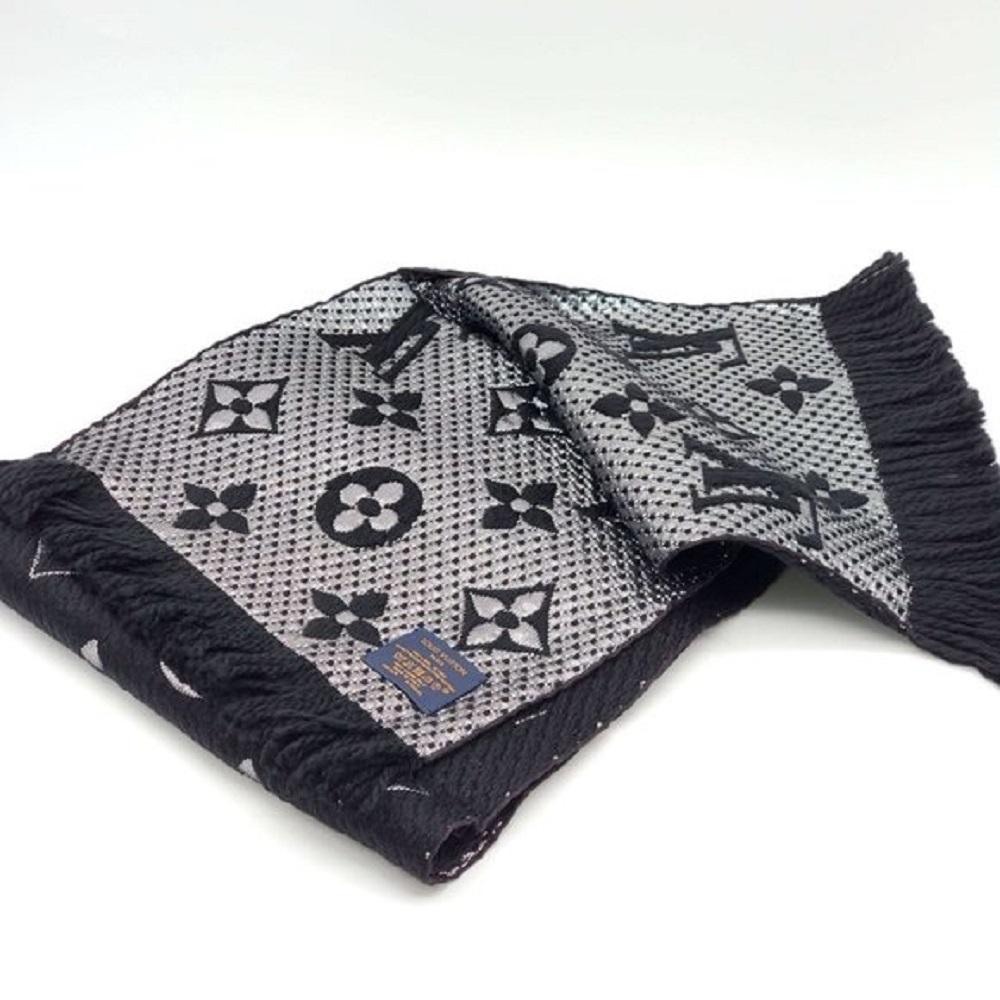 Louis Vuitton Black Logomania Shine Scarf Brand New