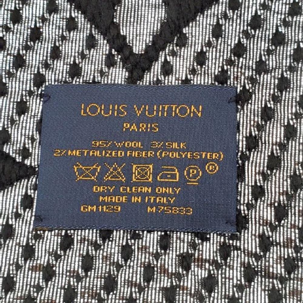 Louis Vuitton Black Logomania Shine Scarf Brand New