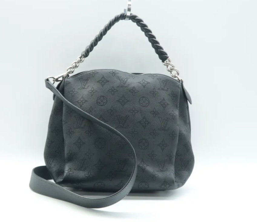 Louis Vuitton Black Monogram Leather Satchel Bag