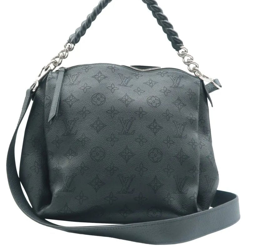 Louis Vuitton Black Monogram Leather Satchel Bag