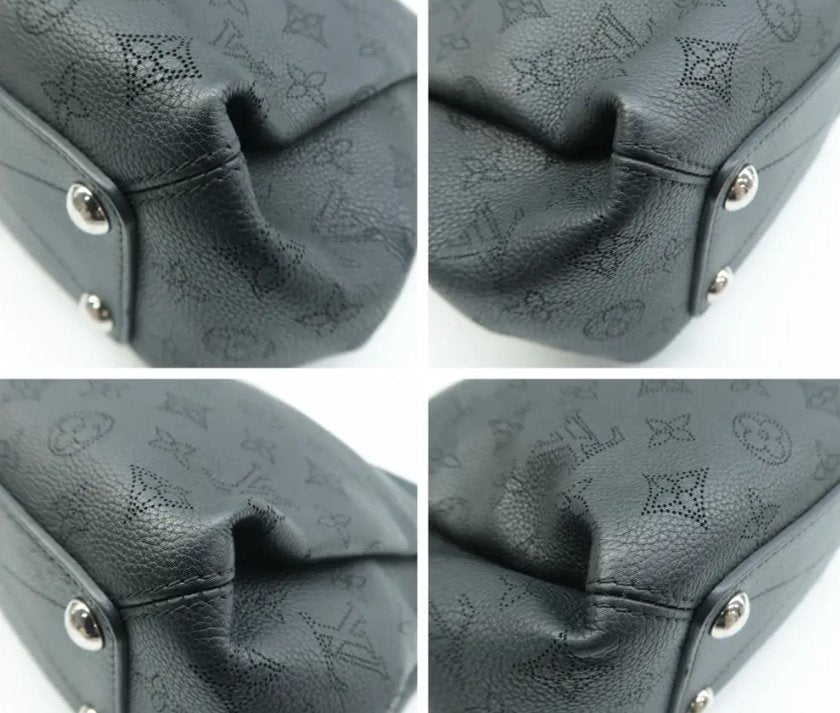 Louis Vuitton Black Monogram Leather Satchel Bag