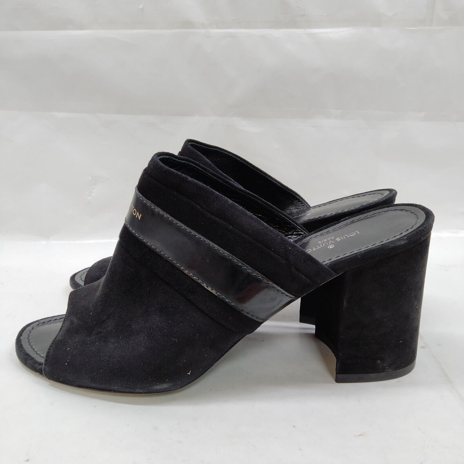 Louis Vuitton Black Suede Sandals