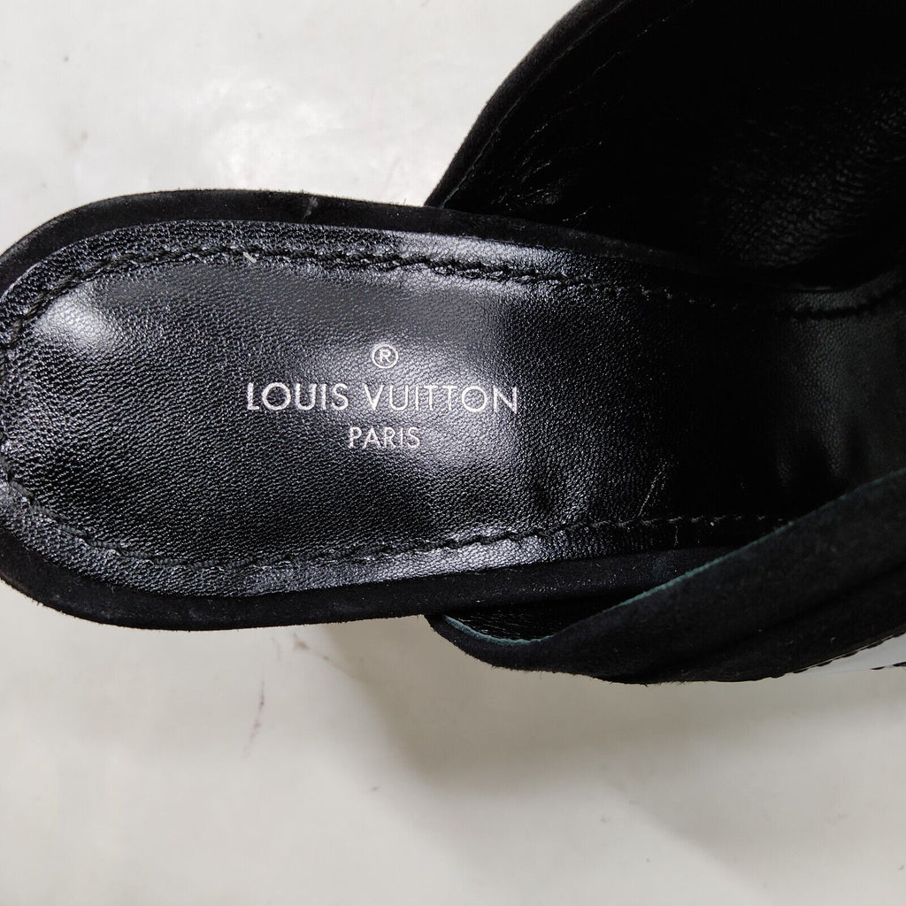 Louis Vuitton Black Suede Sandals