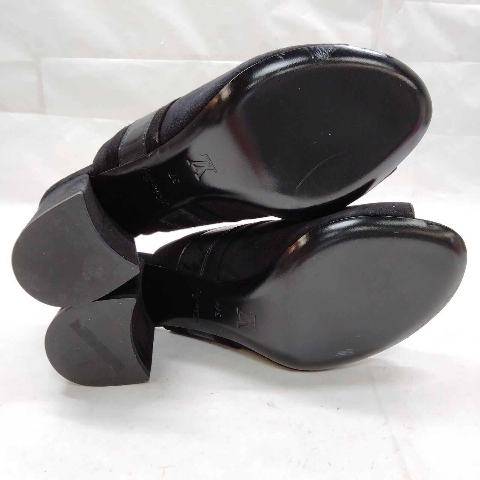 Louis Vuitton Black Suede Sandals
