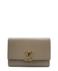 Capucines Compact Wallet in Taurillon Leather Cream