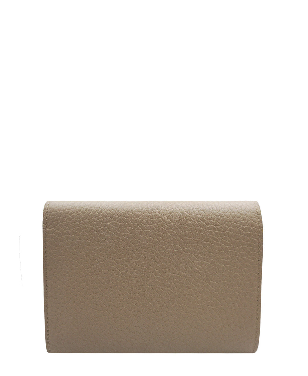 Capucines Compact Wallet in Taurillon Leather Cream